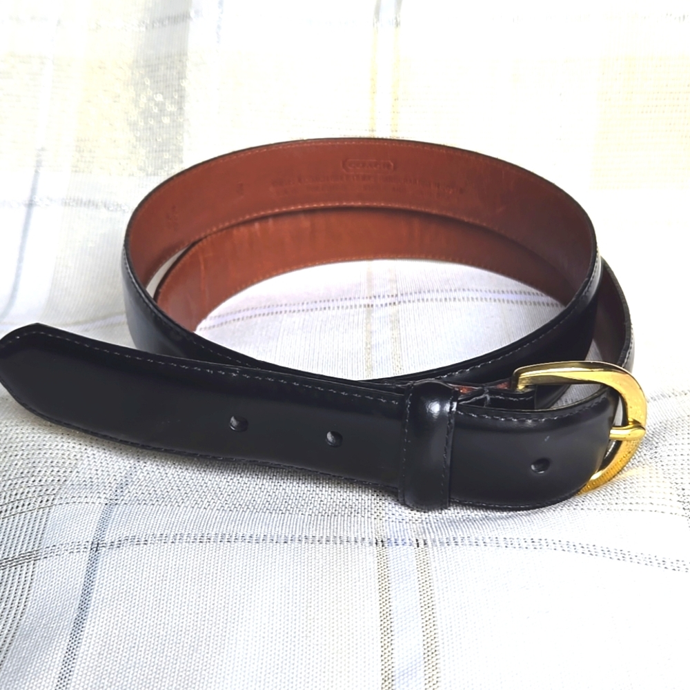 Coach 3921 Black Leather Belt - Picture 4 of 9